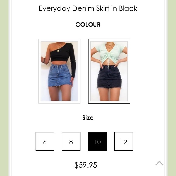 Black Denim Mini Skirt (M) - Picture 8 of 9